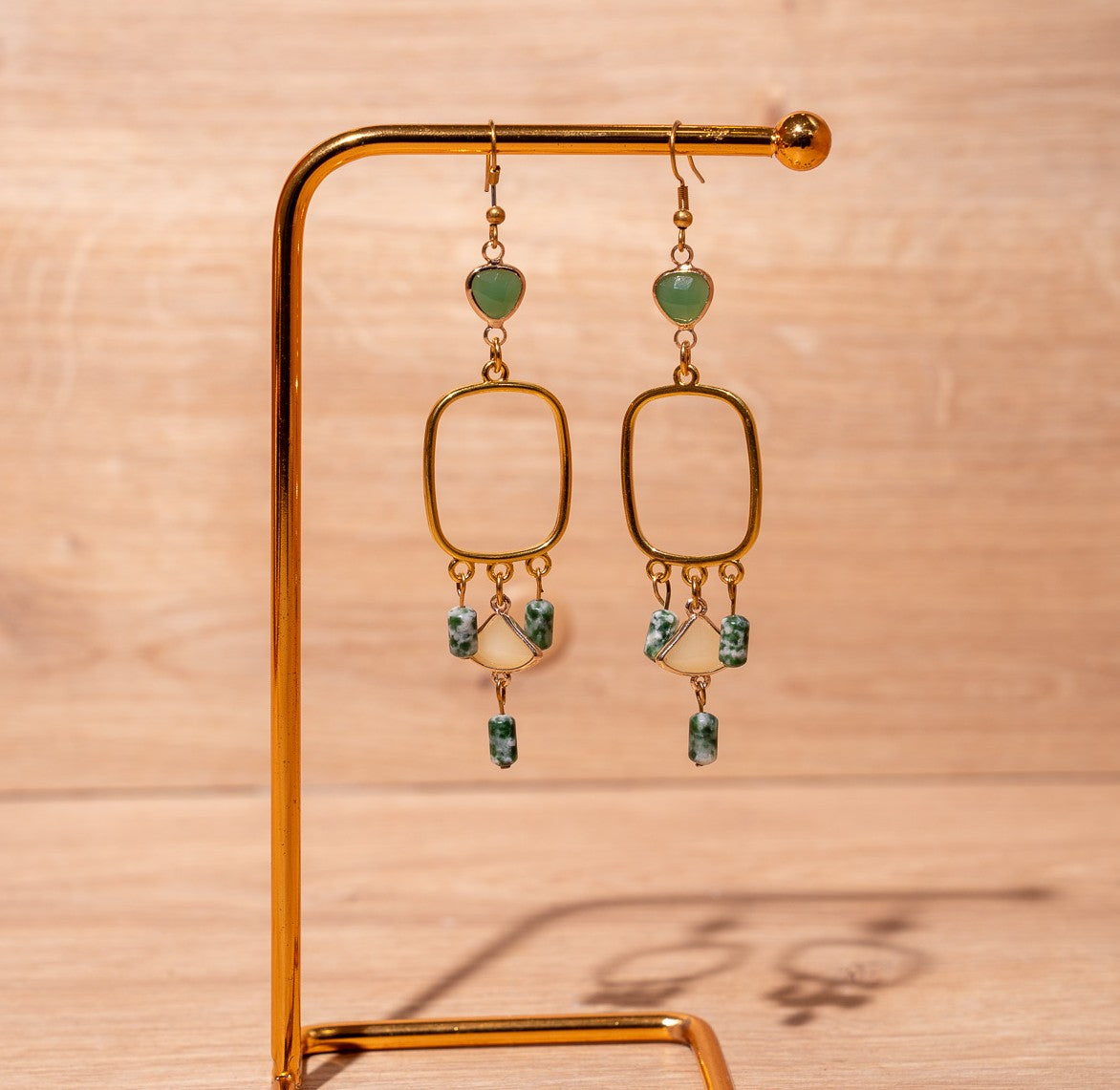 #Emerald Aura Earrings