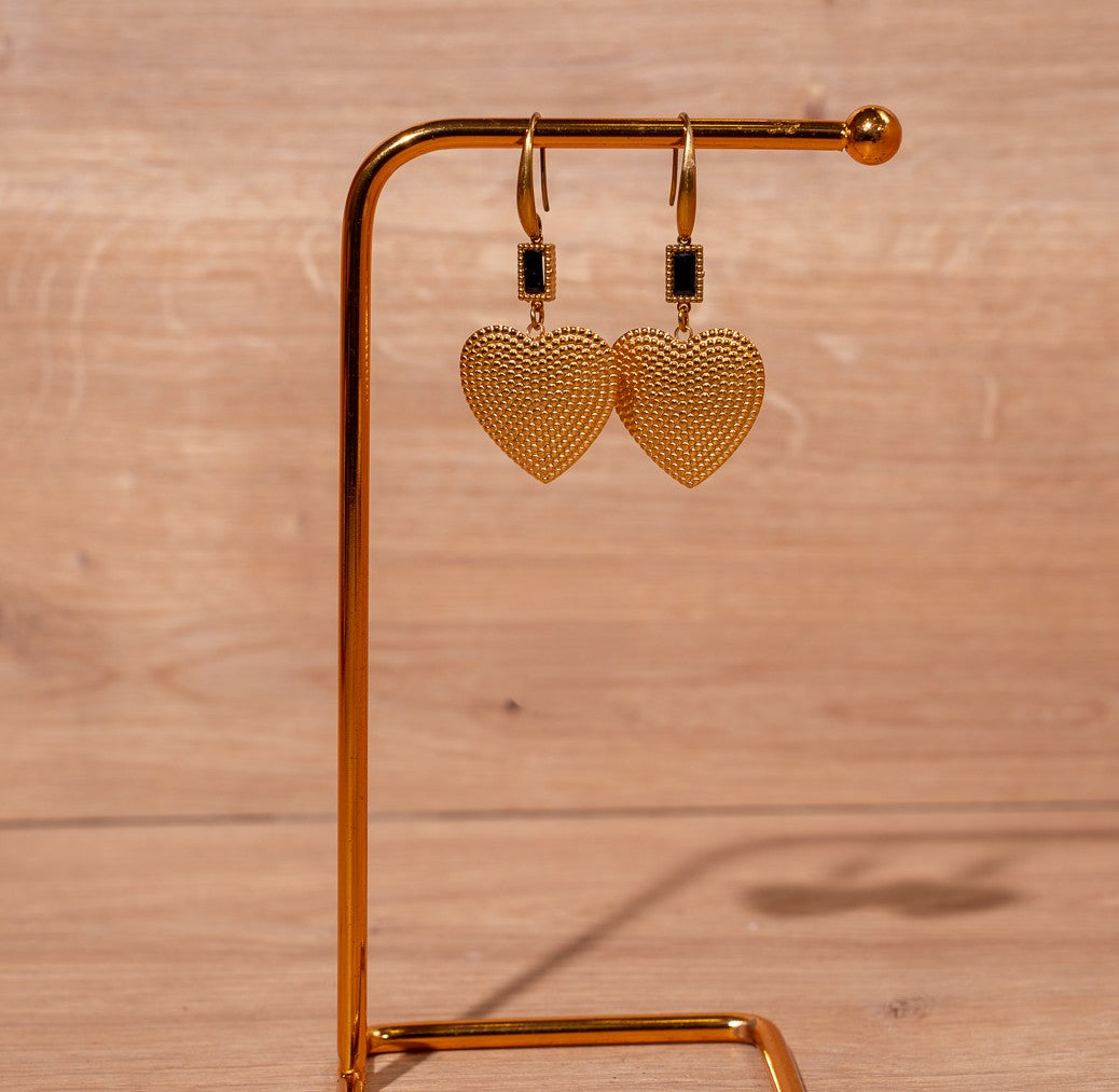 #Golden Heartline Earrings