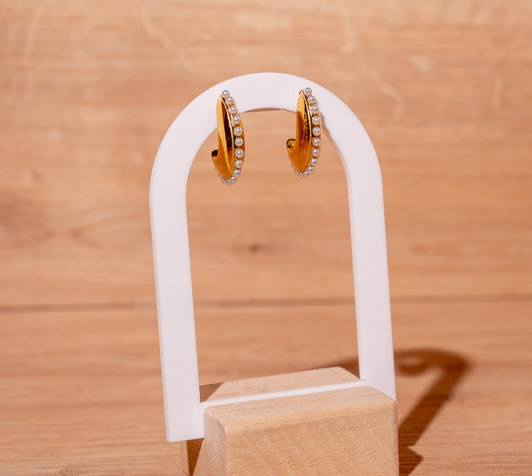 #Pearl Arc Earrings