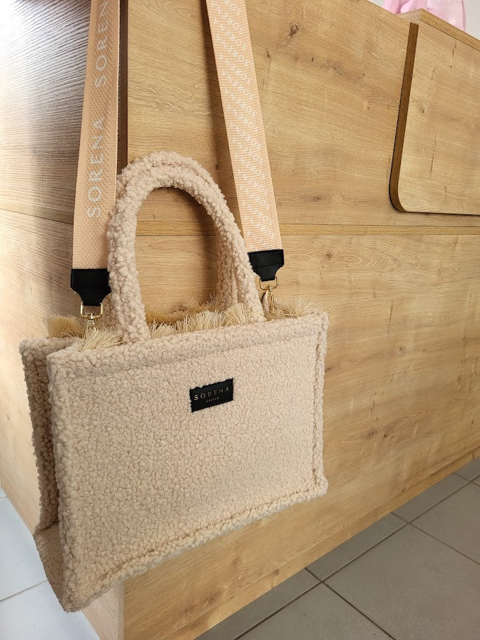 Teddy beige medium tote bag