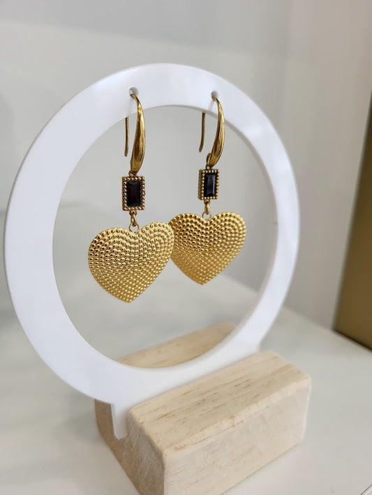 #Golden Heartline Earrings