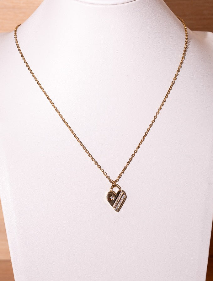 Tiny Spark Heart Necklace