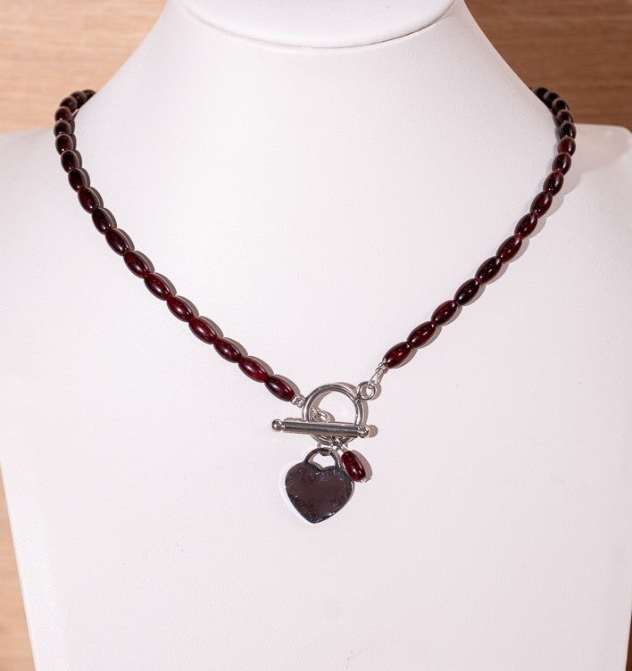 Bordeaux Heart Necklace