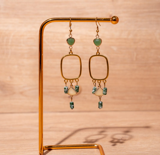 #Emerald Aura Earrings
