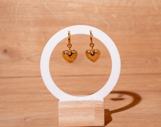 #Heart Lattice Earrings
