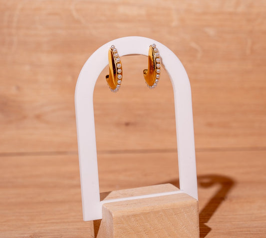 #Pearl Arc Earrings