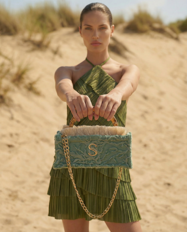 Esmeralda mini bamboo tote bag