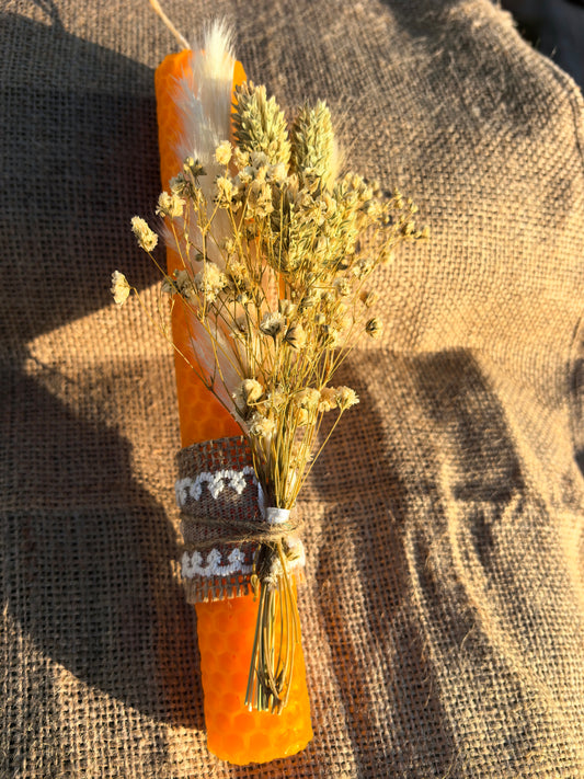 Λαμπάδα από μελισσοκέρι(Πορτοκαλί) 🧡