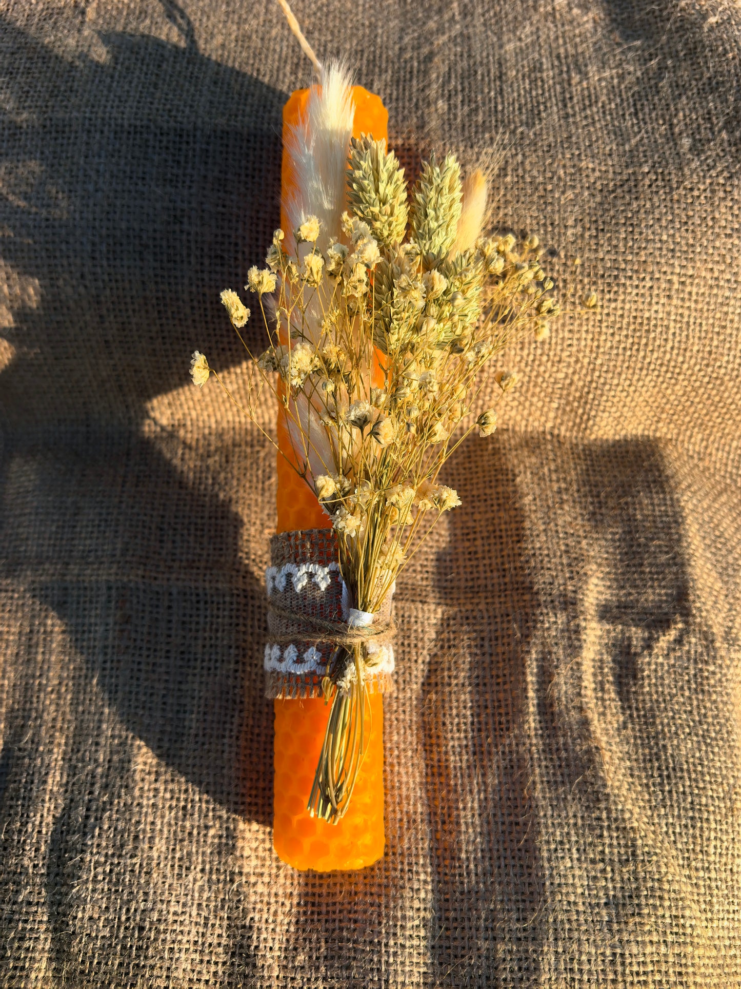 Λαμπάδα από μελισσοκέρι(Πορτοκαλί) 🧡