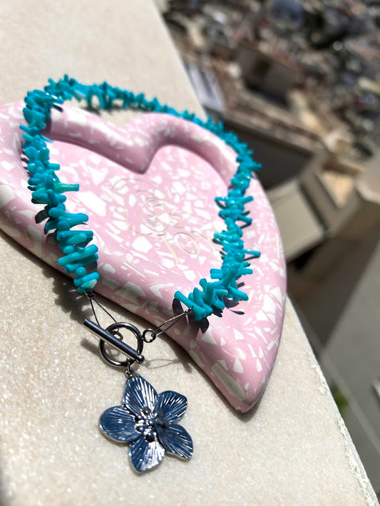 #Blue Petal Necklace