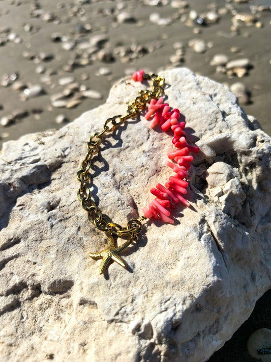 #Coral Sun Anklet