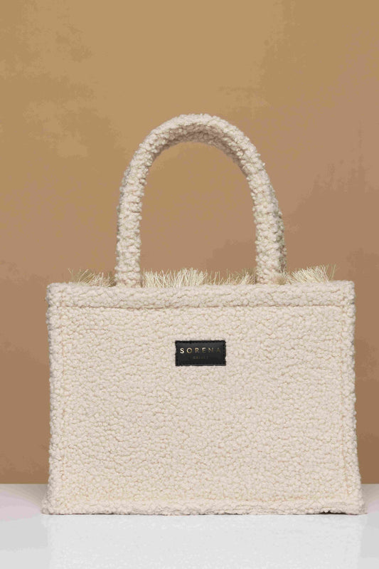 Teddy beige medium tote bag