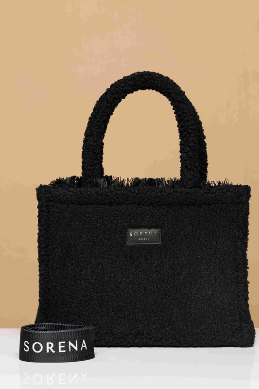 Teddy black medium tote bag