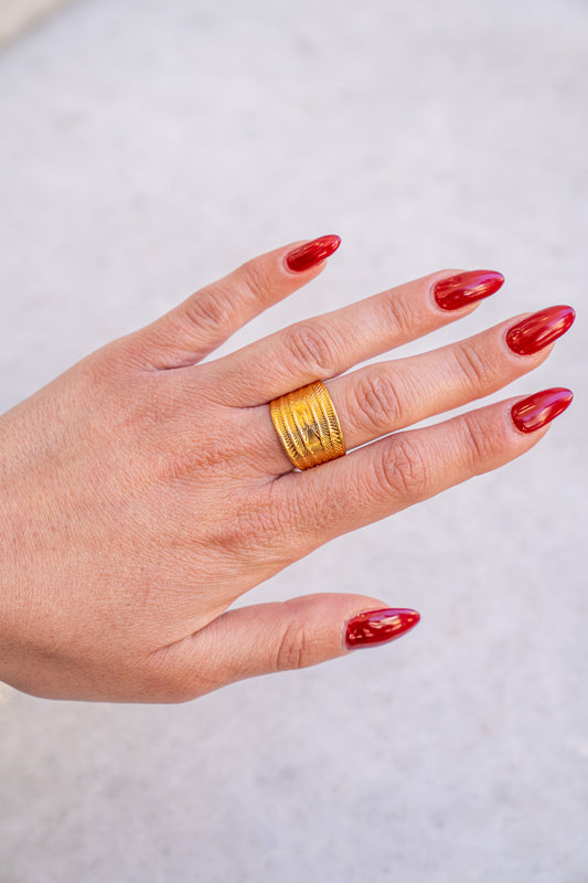 Sculpted Steel Ring