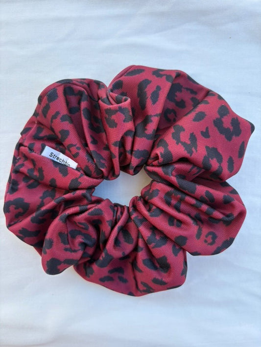 #Red leopard scrunchie