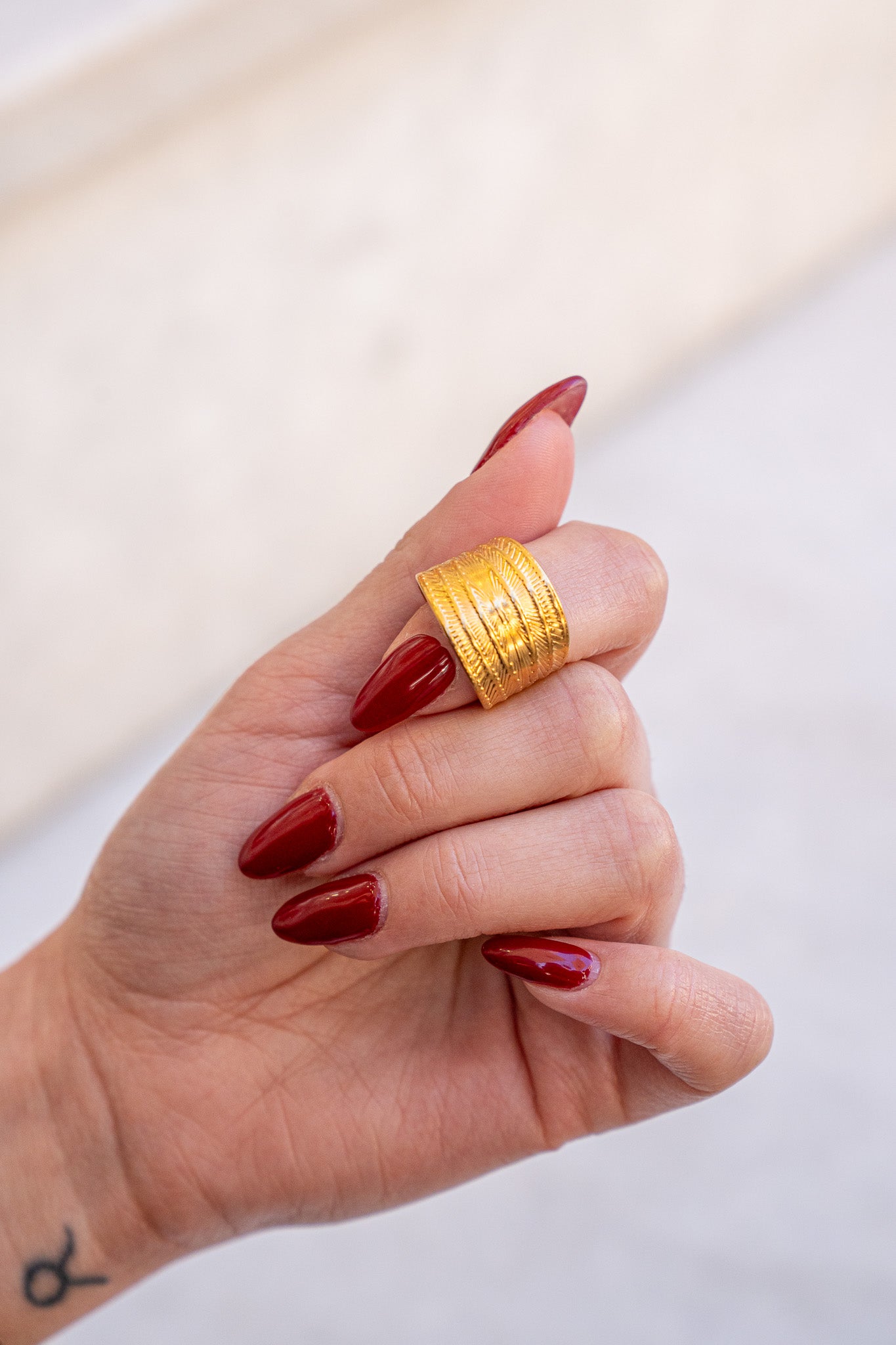 Sculpted Steel Ring